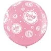Balloons 3ft Qualatex Printed Latex Balloon - Baby Girl