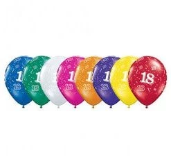 Everything Party 11" Qualatex 18th Birthday Assorted Colour Latex Balloon