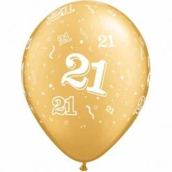 Everything Party 11" Qualatex 21st Birthday Assorted Colour Latex Balloon