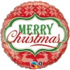 Balloons 18" Qualatex Merry Christmas Nordic Pattern Foil Balloon