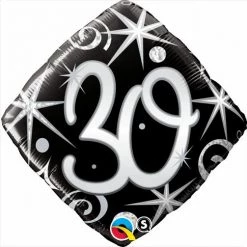 Qualatex 18" Happy 30th Birthday Cushion Shape Foil Balloon