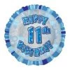 Meteorparty 18" Happy 11th Birthday Foil Balloon - Blue Balloons
