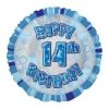 Meteorparty Balloons 18" Happy 14th Birthday Foil Balloon - Blue