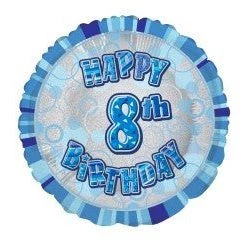Meteorparty Balloons 18" Happy 8th Birthday Foil Balloon - Blue