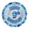 Meteorparty Balloons 18" Happy 9th Birthday Foil Balloon - Blue