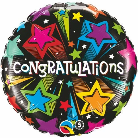 Qualatex Balloons 18" Anagram Congratulations With Stars Foil Balloon