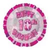 Meteorparty 18" Happy 10th Birthday Foil Balloon - Pink