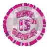 Meteorparty 18" Happy 15th Birthday Foil Balloon- Pink
