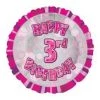 Meteorparty 18" Happy 3th Birthday Foil Balloon - Pink Balloons