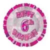 Meteorparty 18" Happy 6th Birthday Foil Balloon - Pink Balloons