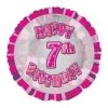 Meteorparty 18" Happy 7th Birthday Foil Balloon - Pink