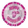 Meteorparty 18" Happy 9th Birthday Foil Balloon - Pink