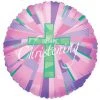 KALEIDOSCOPE 18" Baby Christening Pink Holographic Foil Balloons