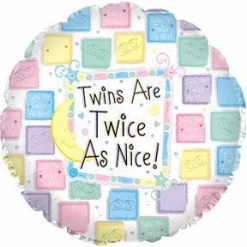 CTI 18" Twins Are Twice As Nice Foil Balloon