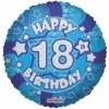 Qualatex Balloons 18" Happy 18th Birthday Blue Foil Balloon
