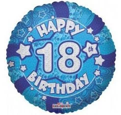 Qualatex Balloons 18" Happy 18th Birthday Blue Foil Balloon