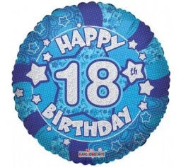 Qualatex Balloons 18" Happy 18th Birthday Blue Foil Balloon