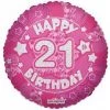 Anagram 18" Holographic Pink 21st Birthday Foil Balloon Balloons