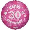 Anagram 18" Holographic Pink 30th Birthday Foil Balloon