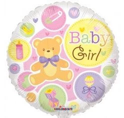 Qualatex 18" Baby Girl Bear Foil Balloon