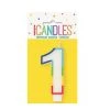Unique Numeral Candle With Rainbow Border - Number 1 All Birthday