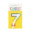 Unique Numeral Candle With Rainbow Border - Number 7 All Birthday