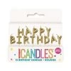 Unique All Birthday Gold "Happy Birthday" 13 Pick Candles