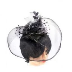 Everything Party Deluxe Fascinator With Flower - Black