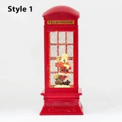 Pacific Wholesale By Event Christmas Telephone Booth Water Lantern With LED Light And Swirling Confetti
