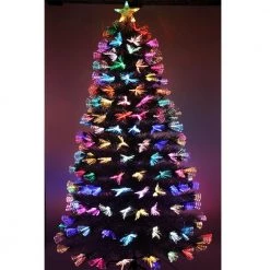 Everything Party 120cm Silver Fibre Optic Slow Colour Changing LED Light Up Christmas Tree By Event