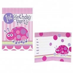 Everything Party 8pk 1st Birthday Ladybug Invitations All Birthday