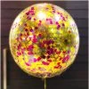 Everything Party Balloons 2ft Round Confetti Helium Balloon- Gold And Hot Pink