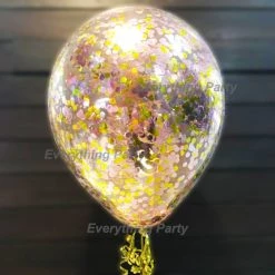 Everything Party 16" Latex Confetti Helium Balloon - Rose Pink And Metallic Gold