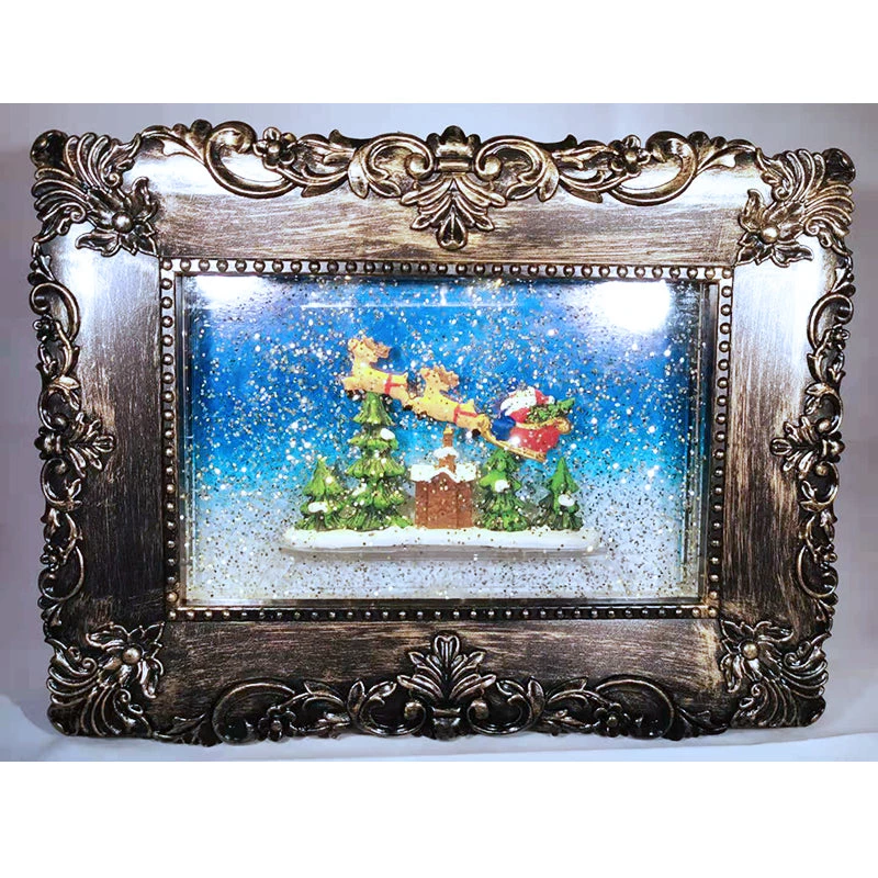 Pacific Wholesale Christmas Photo Frame Water Lantern With Music LED Light And Swirling Confetti By Event
