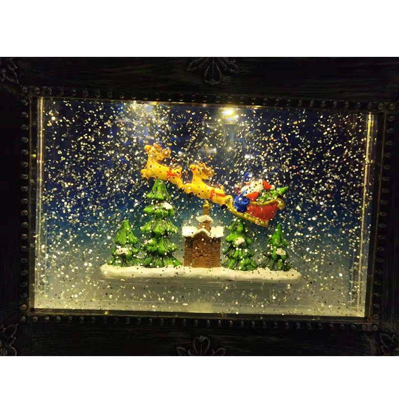 Pacific Wholesale Christmas Photo Frame Water Lantern With Music LED Light And Swirling Confetti By Event