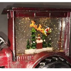 Pacific Wholesale Christmas Tractor Water Lantern With Music LED Light And Swirling Confetti