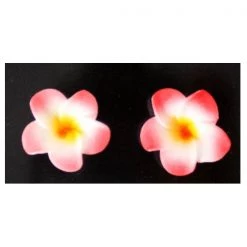JD Party By Theme Hawaiian Frangipani Flower Earrings