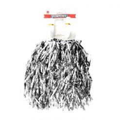 Everything Party School Book Week Costume Metallic Cheerleader Pom Pom - Silver