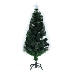 Wish By Event 150cm Green Christmas Tree With Ultra Bright Fibre Optic Flashing LED Lights