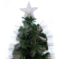 Wish By Event 150cm Green Christmas Tree With Ultra Bright Fibre Optic Flashing LED Lights