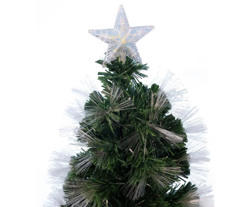 Wish By Event 150cm Green Christmas Tree With Ultra Bright Fibre Optic Flashing LED Lights