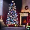 Wish By Event 220cm Ultra Bright Multicolour Changing Flashing LED Light Up Frosted Snowy Christmas Tree