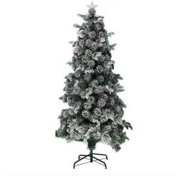 Wish By Event 220cm Ultra Bright Multicolour Changing Flashing LED Light Up Frosted Snowy Christmas Tree
