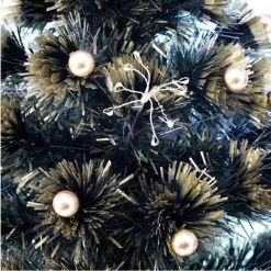 Everything Party 90cm Green Christmas Tree With Ultra Bright Warm White Fibre Optic LED Lights And Gold Balls