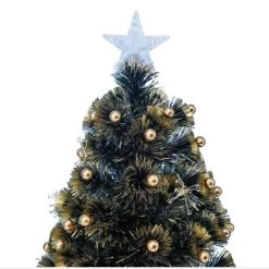 Everything Party 90cm Green Christmas Tree With Ultra Bright Warm White Fibre Optic LED Lights And Gold Balls