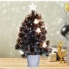 Wish 60cm Potted Green Christmas Tree With Ultra Bright Warm White Fibre Optic LED Lights By Event