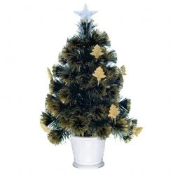 Wish 60cm Potted Green Christmas Tree With Ultra Bright Warm White Fibre Optic LED Lights By Event