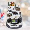 Wish Animated Christmas Village Snowy Mountain With Rotating Train Skaters Musical And LED Lights By Event