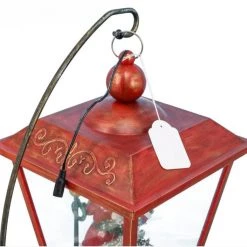 Wish Animated Christmas Village Musical LED Snowing Lamp Post Table Decoration With Santa