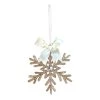 Oceana Champagne Snowflake With Bow Tree Ornaments Christmas Decoration
